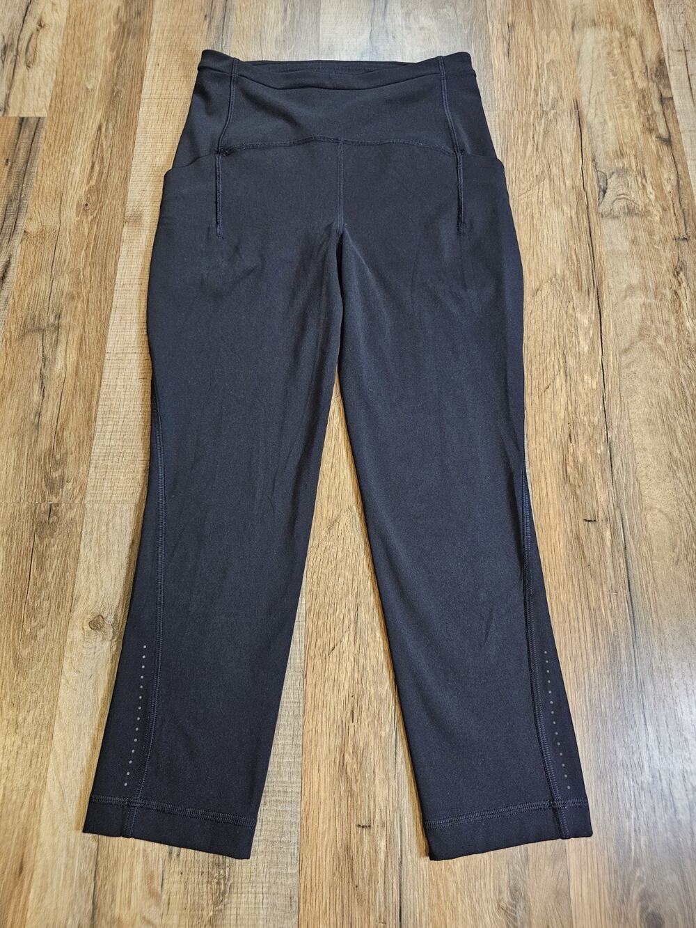 Lululemon Fast Free Cropped Leggings Black Women's Size 4